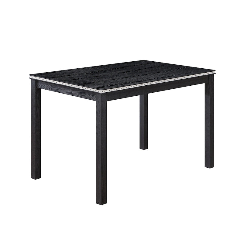 5 Piece Wooden Dining Table Set, Kitchen Table Set with a Rectangular Table and 4 Upholstered Chairs