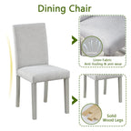 5 Piece Wooden Dining Table Set, Kitchen Table Set with a Rectangular Table and 4 Upholstered Chairs