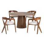 Modrest Weiss Mid-Century Modern Walnut Round Dining Table