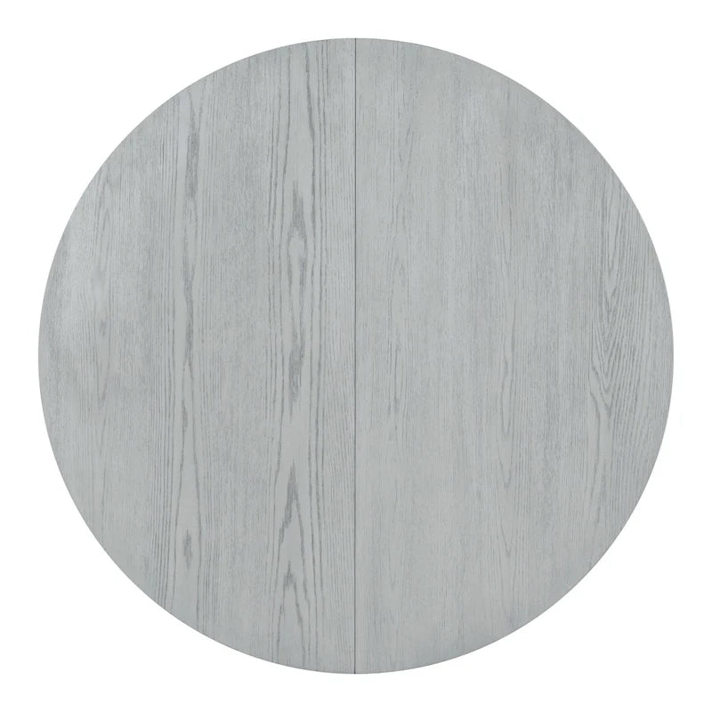 Retro 5-piece Dining Set with Extendable Round Table and 4 Chairs