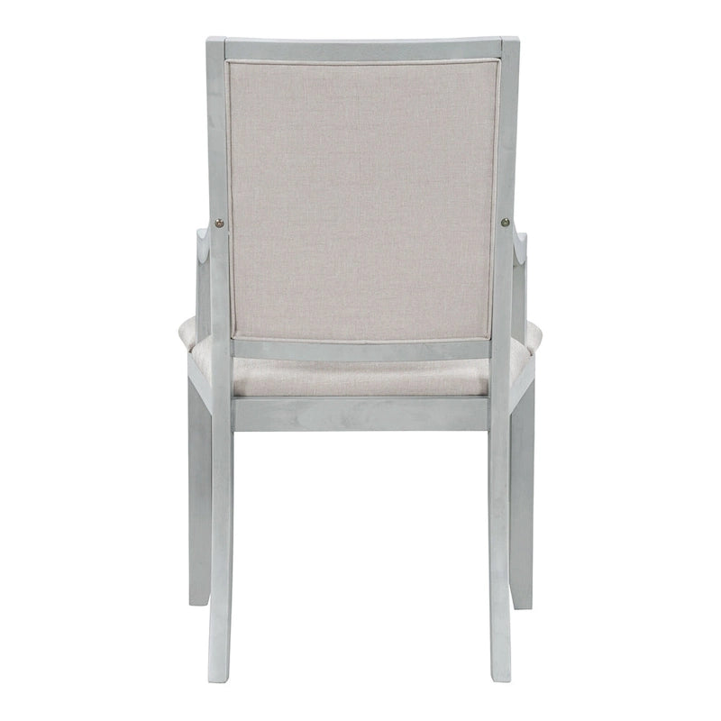 Retro 5-piece Dining Set with Extendable Round Table and 4 Chairs