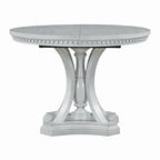 Retro 5-piece Dining Set with Extendable Round Table and 4 Chairs