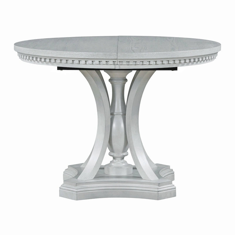 Retro 5-piece Dining Set with Extendable Round Table and 4 Chairs