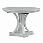 Retro 5-piece Dining Set with Extendable Round Table and 4 Chairs