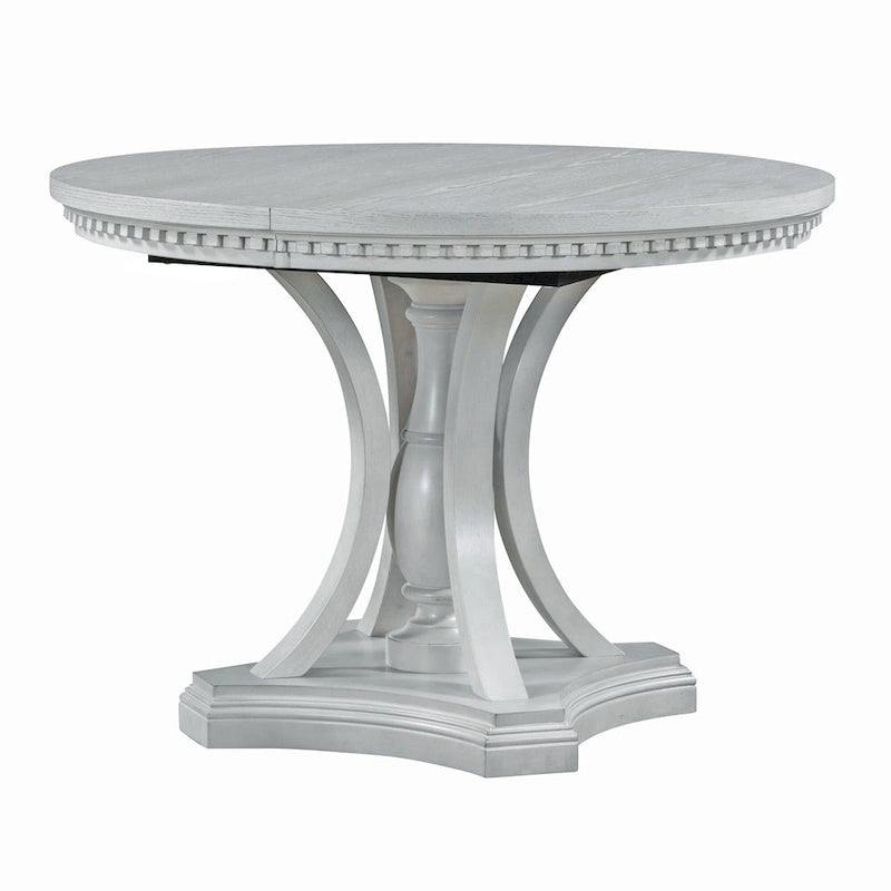 Retro 5-piece Dining Set with Extendable Round Table and 4 Chairs