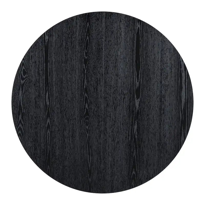 Retro 5-piece Dining Set with Extendable Round Table and 4 Chairs