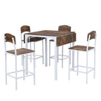 5-piece Counter Height Drop Leaf Dining Table Set