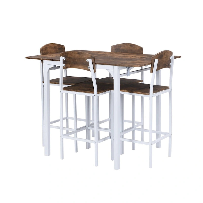 5-piece Counter Height Drop Leaf Dining Table Set