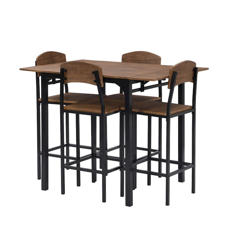 5-piece Counter Height Drop Leaf Dining Table Set