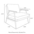 Glitzhome 28W Mid-century Modern Soft PU Leather Accent Armchair - 28 W x 31 D x 30.75 H