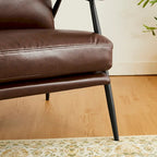 Glitzhome 28W Mid-century Modern Soft PU Leather Accent Armchair - 28 W x 31 D x 30.75 H