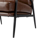 Glitzhome 28W Mid-century Modern Soft PU Leather Accent Armchair - 28 W x 31 D x 30.75 H