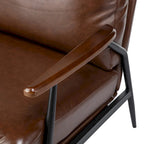 Glitzhome 28W Mid-century Modern Soft PU Leather Accent Armchair - 28 W x 31 D x 30.75 H