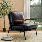 Glitzhome 28W Mid-century Modern Soft PU Leather Accent Armchair - 28 W x 31 D x 30.75 H
