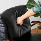 Glitzhome 28W Mid-century Modern Soft PU Leather Accent Armchair - 28 W x 31 D x 30.75 H