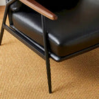 Glitzhome 28W Mid-century Modern Soft PU Leather Accent Armchair - 28 W x 31 D x 30.75 H