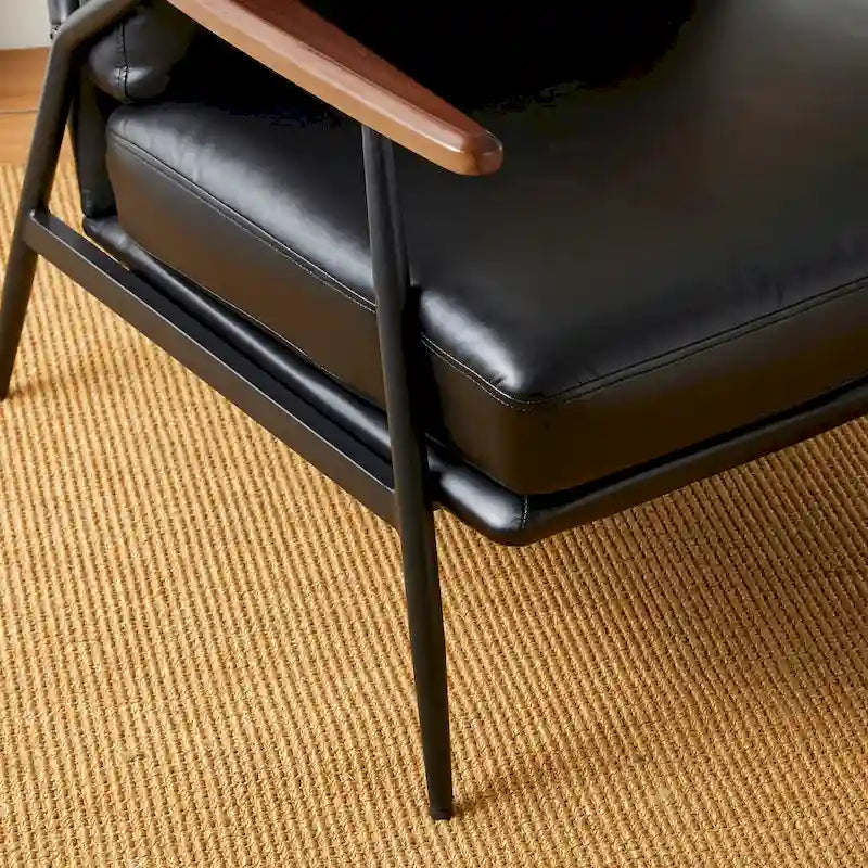 Glitzhome 28W Mid-century Modern Soft PU Leather Accent Armchair - 28 W x 31 D x 30.75 H