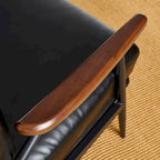 Glitzhome 28W Mid-century Modern Soft PU Leather Accent Armchair - 28 W x 31 D x 30.75 H