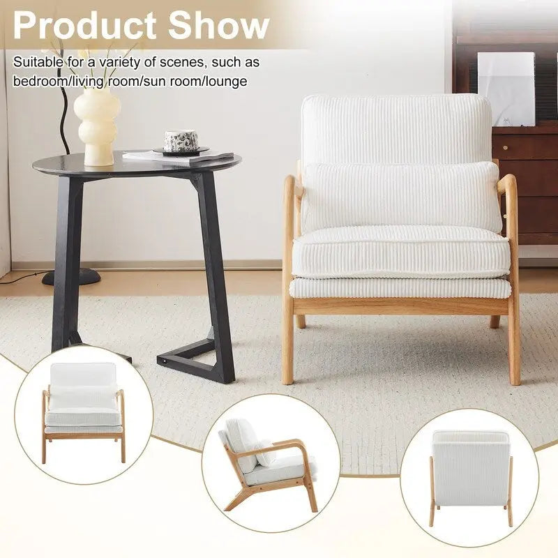 2-pc Upholstered Linen Blend Accent Chair