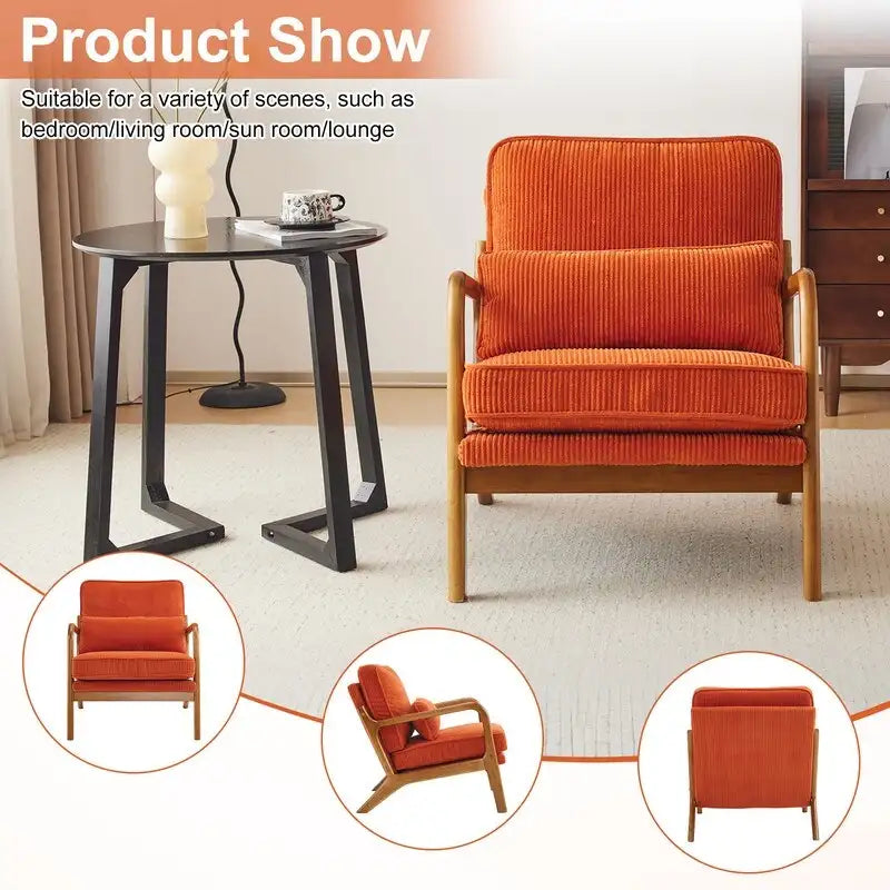 2-pc Upholstered Linen Blend Accent Chair