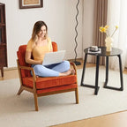 2-pc Upholstered Linen Blend Accent Chair