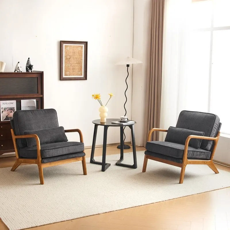 2-pc Upholstered Linen Blend Accent Chair