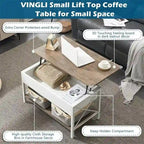 36 Lift Top Coffee Table with Free Cloth Storage Bins - 19.5D x 36W x 18.5H
