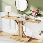 55 Inches Rattan Console Table for Living Room, Hallway, Foyer