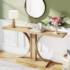 55 Inches Rattan Console Table for Living Room, Hallway, Foyer