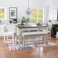 Mckee White Wood 6-Piece Counter Dining Set