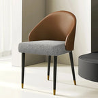 Modern Faux Leather and Fabric Upholstered Back Armchair Dining Chair Or Side Chair (Set of 4)