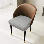 Modern Faux Leather and Fabric Upholstered Back Armchair Dining Chair Or Side Chair (Set of 4)