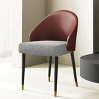 Modern Faux Leather and Fabric Upholstered Back Armchair Dining Chair Or Side Chair (Set of 4)