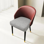 Modern Faux Leather and Fabric Upholstered Back Armchair Dining Chair Or Side Chair (Set of 4)