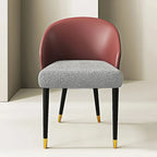 Modern Faux Leather and Fabric Upholstered Back Armchair Dining Chair Or Side Chair (Set of 4)