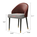 Modern Faux Leather and Fabric Upholstered Back Armchair Dining Chair Or Side Chair (Set of 4)