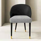 Modern Faux Leather and Fabric Upholstered Back Armchair Dining Chair Or Side Chair (Set of 4)