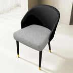 Modern Faux Leather and Fabric Upholstered Back Armchair Dining Chair Or Side Chair (Set of 4)