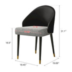 Modern Faux Leather and Fabric Upholstered Back Armchair Dining Chair Or Side Chair (Set of 4)