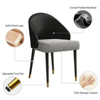 Modern Faux Leather and Fabric Upholstered Back Armchair Dining Chair Or Side Chair (Set of 4)