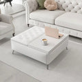 35 inch Wide Square storage benches Coffee Table with Lift Top Oversized Storage Ottoman in Upholstered for Living Room