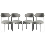 Bayville Mid-Century Curved Back Fabric Upholstered Metal Dining Chair (Set of 4)