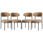 Bayville Mid-Century Curved Back Fabric Upholstered Metal Dining Chair (Set of 4)