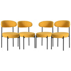 Bayville Mid-Century Curved Back Fabric Upholstered Metal Dining Chair (Set of 4)