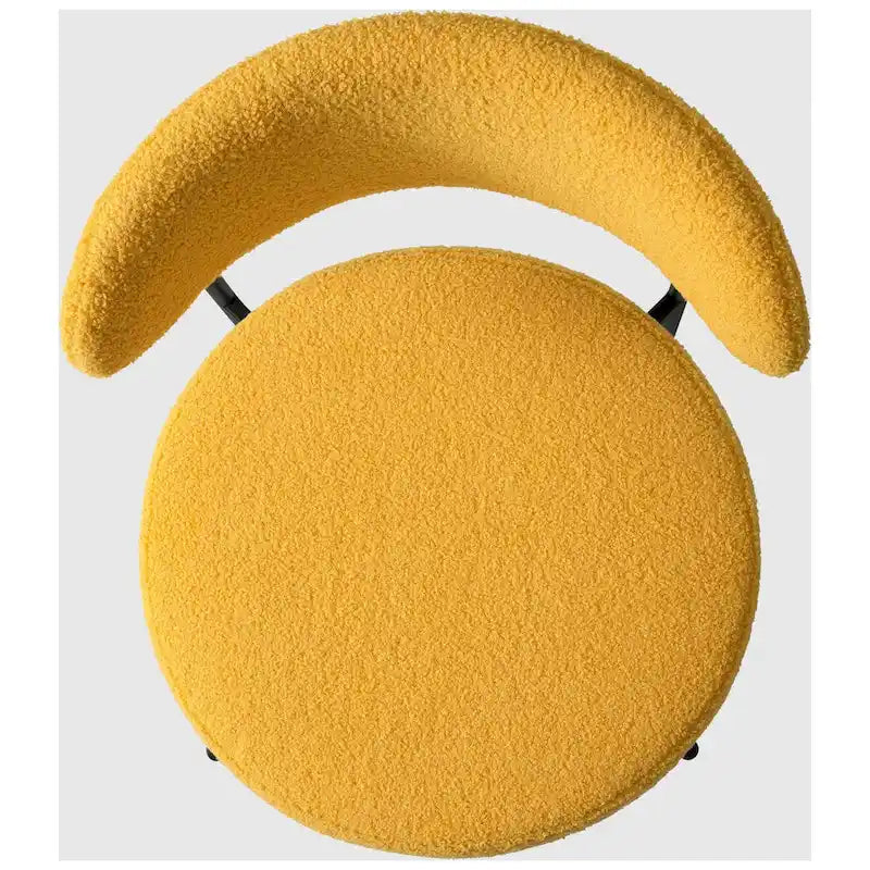 Bayville Mid-Century Curved Back Fabric Upholstered Metal Dining Chair (Set of 4)