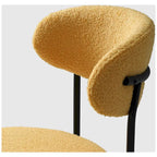 Bayville Mid-Century Curved Back Fabric Upholstered Metal Dining Chair (Set of 4)