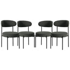 Bayville Mid-Century Curved Back Fabric Upholstered Metal Dining Chair (Set of 4)
