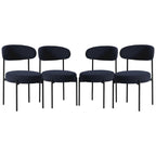 Bayville Mid-Century Curved Back Fabric Upholstered Metal Dining Chair (Set of 4)