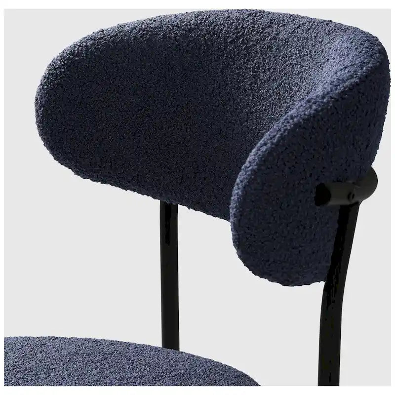 Bayville Mid-Century Curved Back Fabric Upholstered Metal Dining Chair (Set of 4)