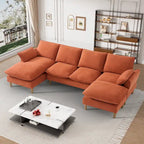 Modern U-Shaped Sectional Sofa Couch with Ottoman Chaise for Living Room